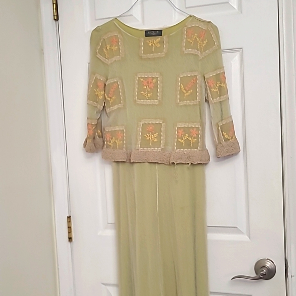 Esteve sitamurt Green Floor Length Dress  with Pattern
